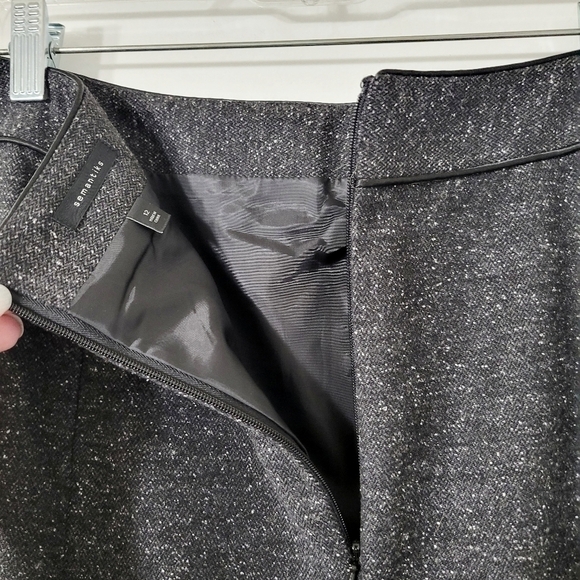 Semantiks Gray Speckled Wool Blend Pleated Skirt Size 12 - Picture 3 of 9